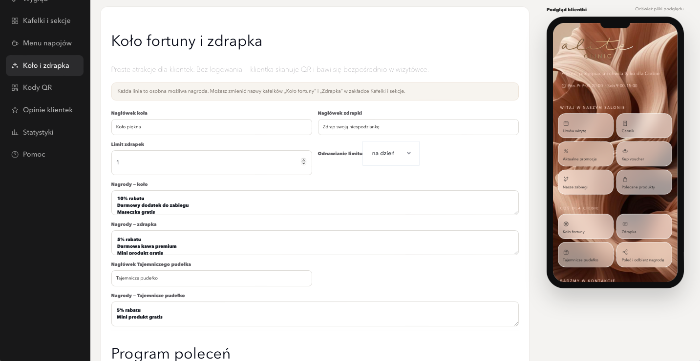 BEAUTY JOY™ — Tak wygląda panel salonu